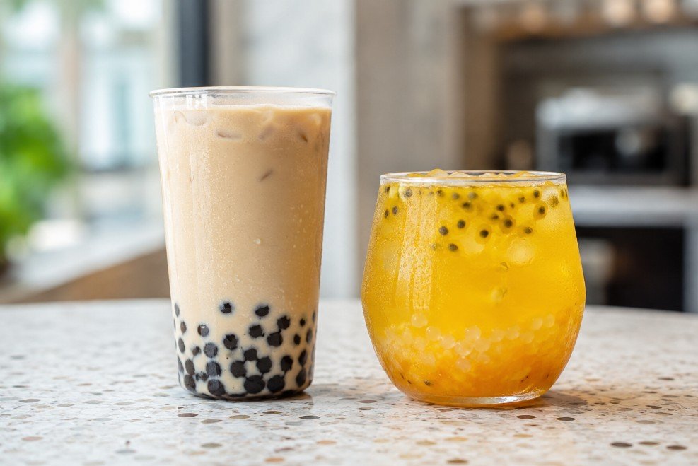 Creamy milk tea and bright fruit tea compared for beginners