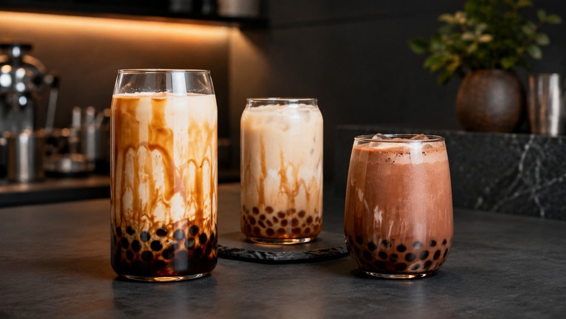 Fresh milk and brown sugar boba drinks