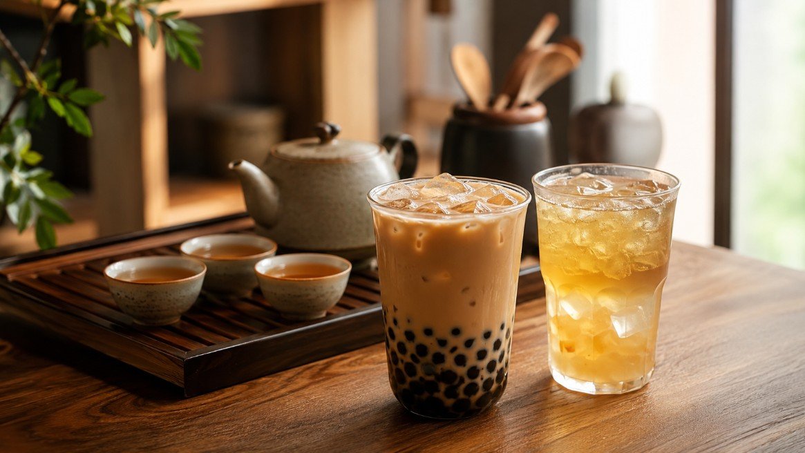 Taiwanese tea culture alongside modern boba drinks