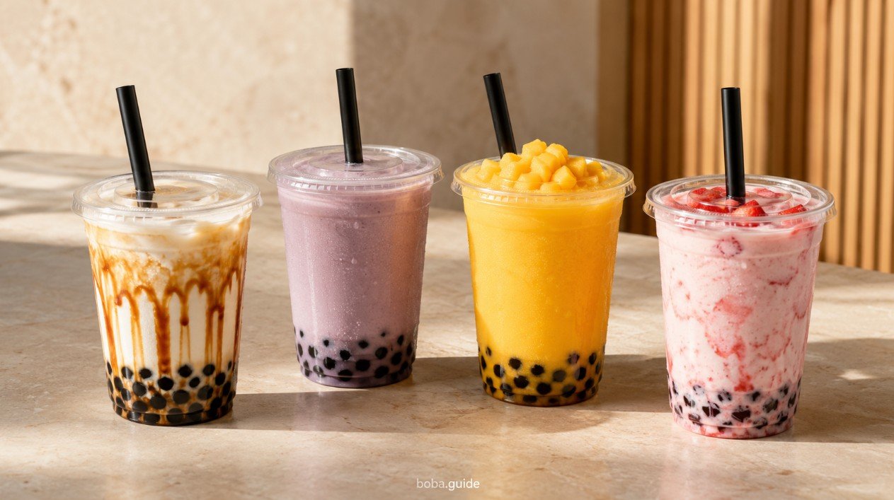 Creamy, fruity and dessert-style boba drinks for people who do not enjoy a strong tea flavor